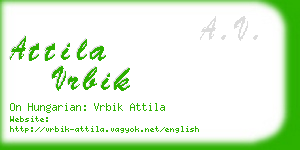 attila vrbik business card